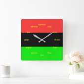 Horloge Carrée Drapeau afro-américain (Maison)