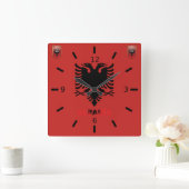 Horloge Carrée Drapeau albanais (Maison)