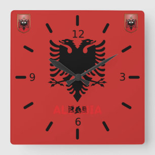 Horloge Carrée Drapeau albanais
