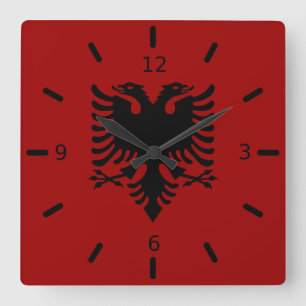Horloge Carrée Drapeau albanais