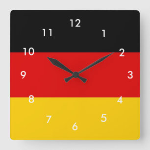 Horloge Carrée Drapeau Allemagne