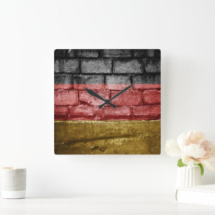 Horloge Carrée Drapeau allemand