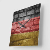 Horloge Carrée Drapeau allemand (Angle)