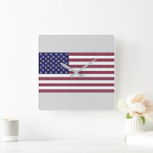 Horloge Carrée Drapeau américain (Maison)