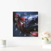 Horloge Carrée Drapeau américain (Maison)