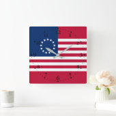 Horloge Carrée Drapeau américain Betsy Ross (Maison)