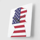 HORLOGE CARRÉE DRAPEAU AMÉRICAIN DU PRÉSIDENT DONALD TRUMP (Angle)