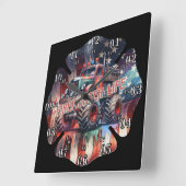 Horloge Carrée Drapeau américain Maltese Cross Firefighter Life (Angle)