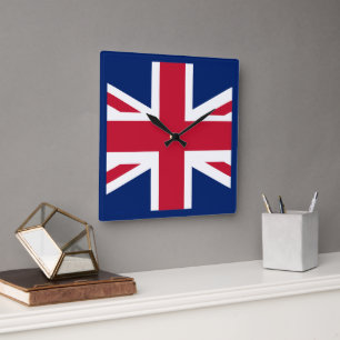 Horloge Carrée Drapeau anglais patriotique