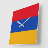 Horloge Carrée Drapeau Arménie (Angle)