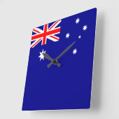Horloge Carrée Drapeau australien (Angle)