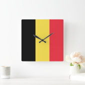 Horloge Carrée Drapeau Belgique (Maison)