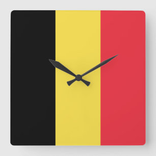 Horloge Carrée Drapeau Belgique