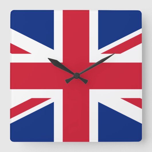 Horloge Carrée Drapeau britannique Union Jack (Recto)