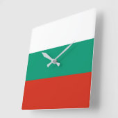 Horloge Carrée Drapeau Bulgarie (Angle)