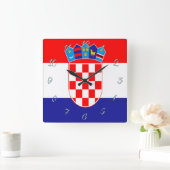 Horloge Carrée Drapeau croate (Maison)