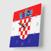 Horloge Carrée Drapeau croate (Angle)
