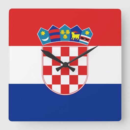 Horloge Carrée Drapeau Croatie (Recto)