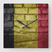 Horloge Carrée Drapeau de Belgique (Recto)