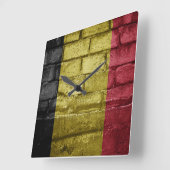 Horloge Carrée Drapeau de Belgique (Angle)