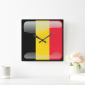 Horloge Carrée Drapeau de Belgique (Maison)