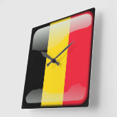 Horloge Carrée Drapeau de Belgique (Angle)