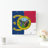 HORLOGE CARRÉE DRAPEAU DE CAROLINE DU NORD (Maison)