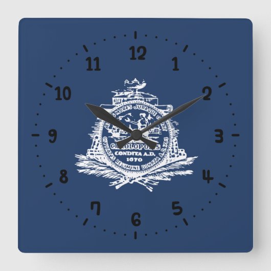 Horloge Carrée Drapeau de Charleston, Caroline du Sud Carré Wall  (Recto)