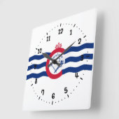 Horloge Carrée Drapeau de Cincinnati, Ohio Square Wall Clock (Angle)