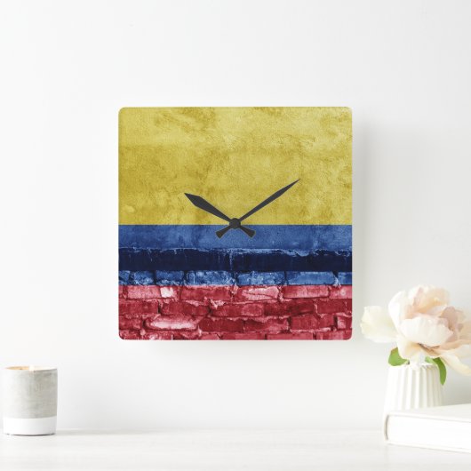 Horloge Carrée Drapeau de Colombie (Maison)