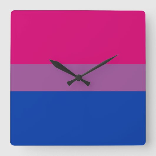 Horloge Carrée Drapeau de fierté bisexuelle (Recto)