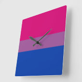 Horloge Carrée Drapeau de fierté bisexuelle (Angle)