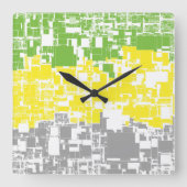 Horloge Carrée Drapeau de fierté lithromantique abstrait funky gé (Recto)