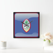 Horloge Carrée Drapeau de Guam (Maison)