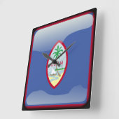 Horloge Carrée Drapeau de Guam (Angle)
