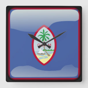 Horloge Carrée Drapeau de Guam