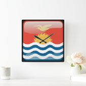 Horloge Carrée Drapeau de Kiribati (Maison)