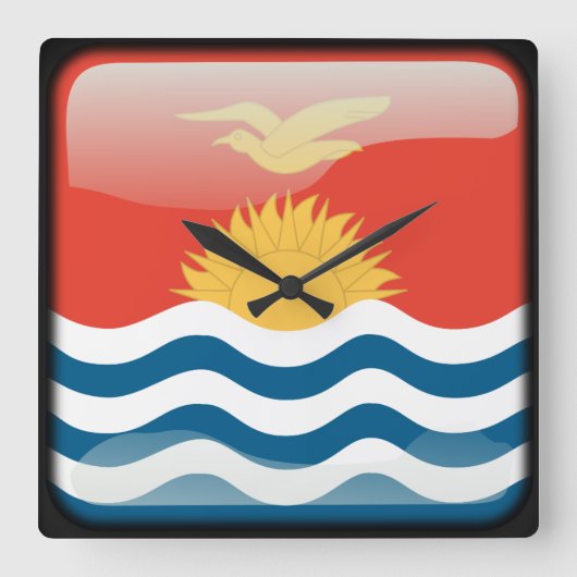 Horloge Carrée Drapeau de Kiribati (Recto)