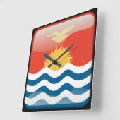 Horloge Carrée Drapeau de Kiribati (Angle)
