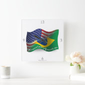 Horloge Carrée Drapeau de la Brazilian (Maison)