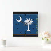 Horloge Carrée Drapeau de la Caroline du Sud (Maison)