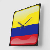 Horloge Carrée Drapeau de la Colombie (Angle)