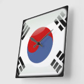 Horloge Carrée Drapeau de la Corée du Sud (Angle)