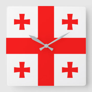 Horloge Carrée Drapeau de la Géorgie