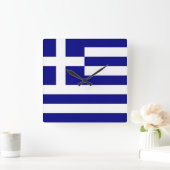 Horloge Carrée Drapeau de la Grèce (Maison)
