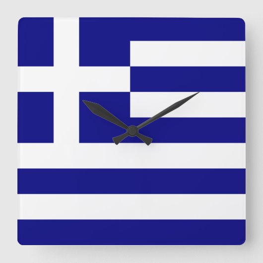 Horloge Carrée Drapeau de la Grèce (Recto)