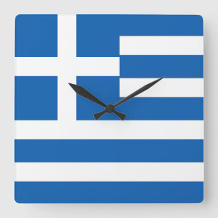Horloge Carrée Drapeau de la Grèce