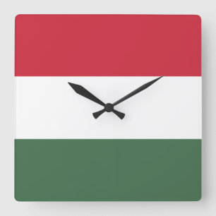Horloge Carrée drapeau de la Hongrie