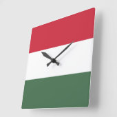 Horloge Carrée drapeau de la Hongrie (Angle)
