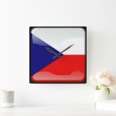 Horloge Carrée Drapeau de la République tchèque (Maison)